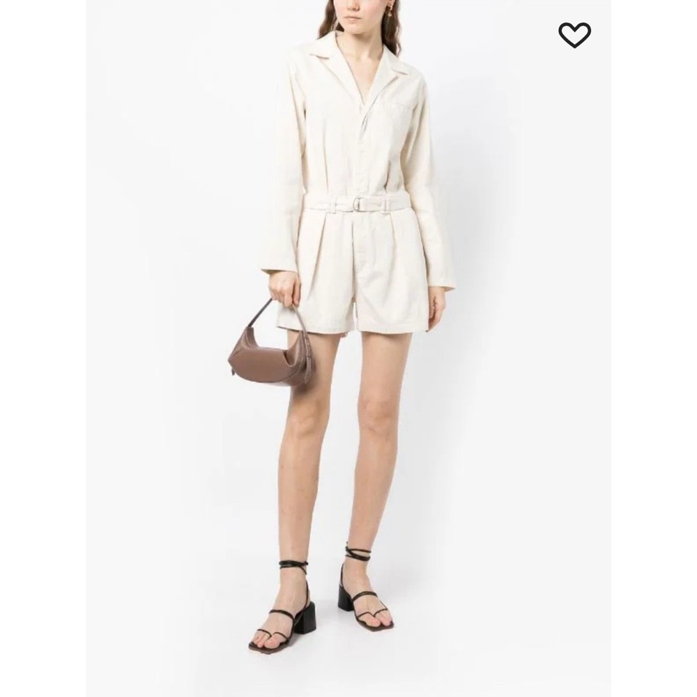 NWOT Rag & Bone Belted Pleated Romper in Ecru